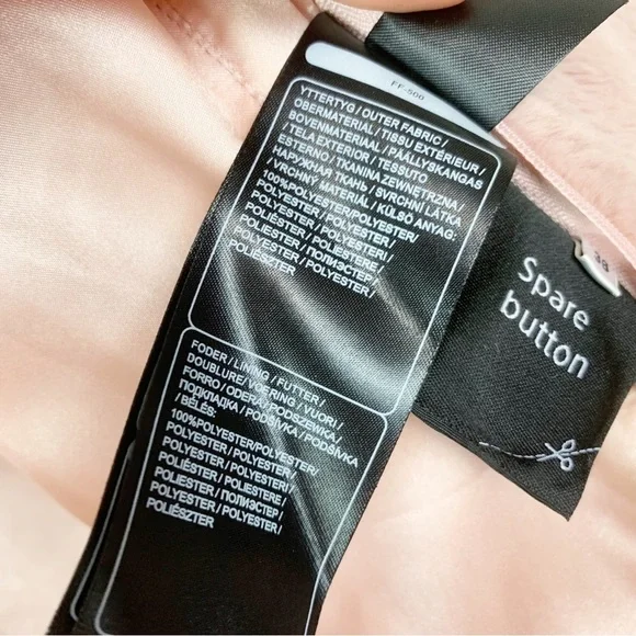 STAND STUDIO Fausta Jacket Faux Fur Colorblock Double Breasted Waist Tie M - Picture 15 of 16